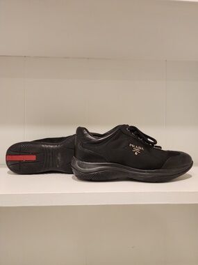 PRADA Sport Women’s Black Nylon & Leather Sneakers Size EU 35
